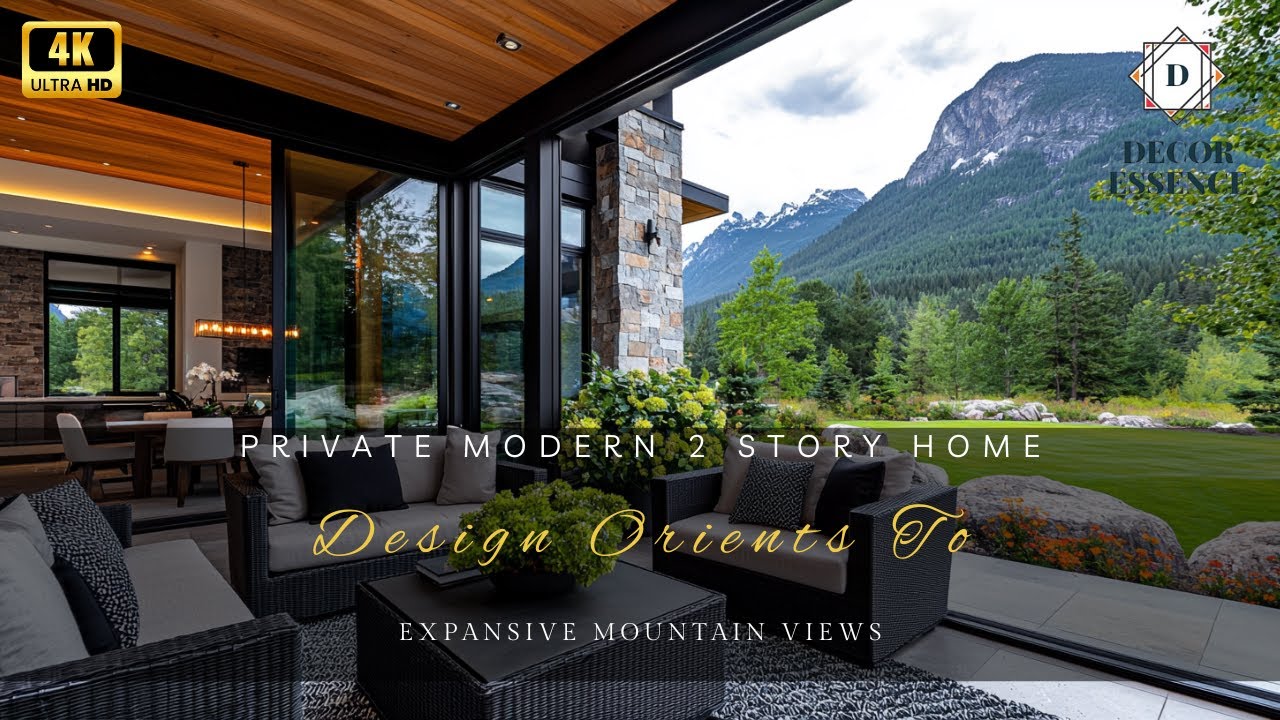 Private Modern Two-Story Home Design Oriented to Capture Expansive Mountain Views