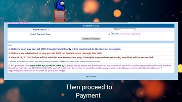 Payment of Pre Bid EMD in MSTC e-auctions - MSTC ई-नीलामी में प्री बिड ईएमडी के भुगतान की प्रक्रिया