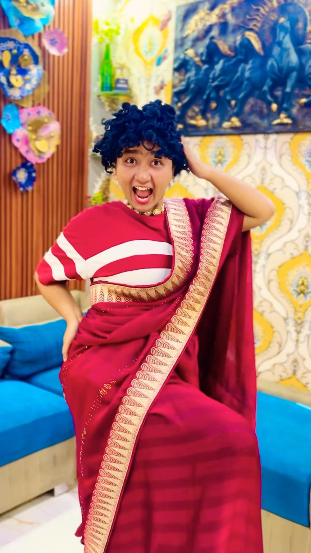 Golu Bana Papa Ki Pari ? Dadi Ki Red Wali Saree #papakipari #shorts #comedy