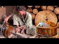 How Young Woodworking Master Make Brass Inlay Wooden Hotpot with Amazing Skill | Woodworking Project