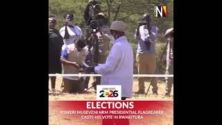 NRM Presidential candidate HE Yoweri Museveni casts his vote
