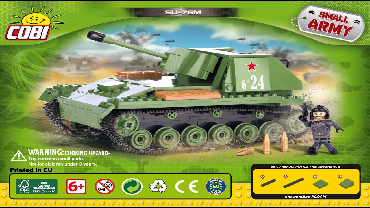 Cobi Instructions | Small Army / WW2 | 2458 | SU-76M - Soviet Self-Propelled Gun