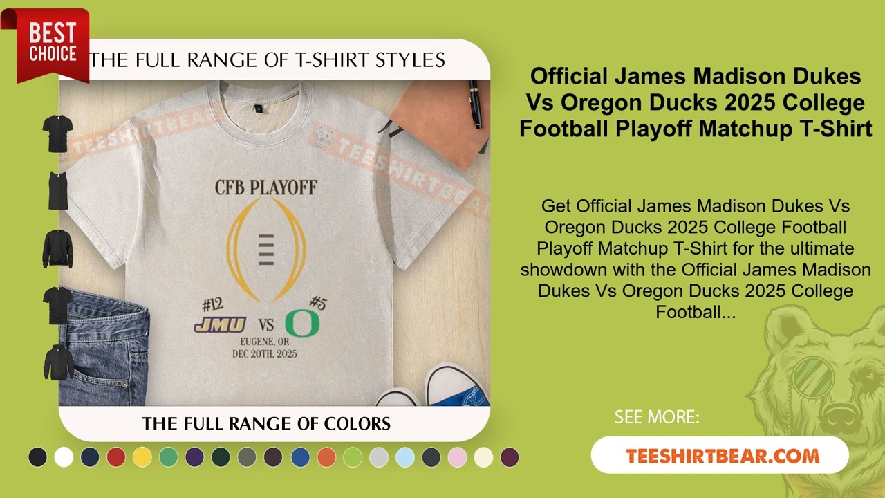 Official James Madison Dukes Vs Oregon Ducks 2025 College Football Playoff Matchup T-Shirt