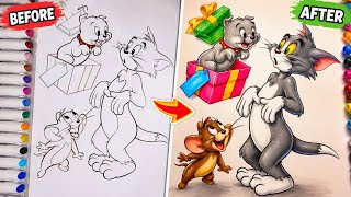 🎨 WOW! 😍 Tom & Jerry Coloring Transformation | Before & After ✨🖍️