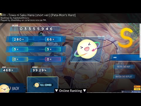 AiRI - Towa ni Saku Hana (short ver.) [Pata-Mon's Hard] 3,76* / 99,29% ||| khanhduy