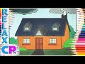 Peaceful House/Realaxing Coloring Pages/Calm Music/Satisfying Video/Drawing of House