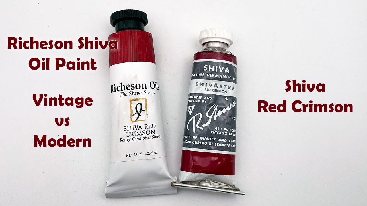 Richeson Shiva Oil Paint - Vintage vs Modern Comparison - Shiva Red Crimson