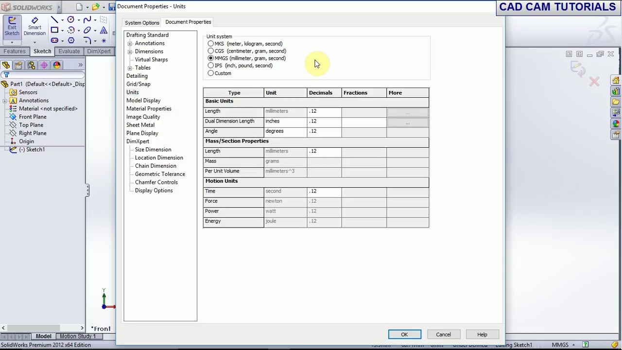 SOLIDWORKS TUTORIAL FOR BEGINNERS 1 INTERFACE UNITS# - YouTube