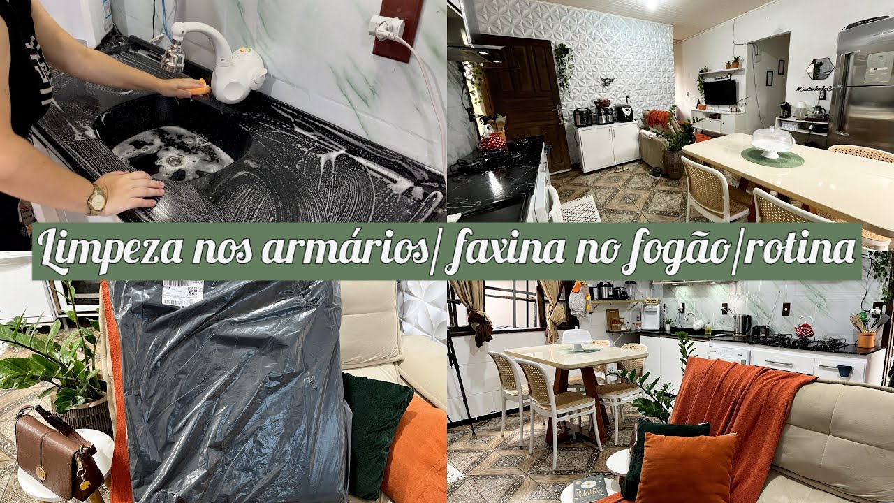 Vlog de hoje/ limpeza nos armários/ faxina no fogão/rotina de uma dona de casa