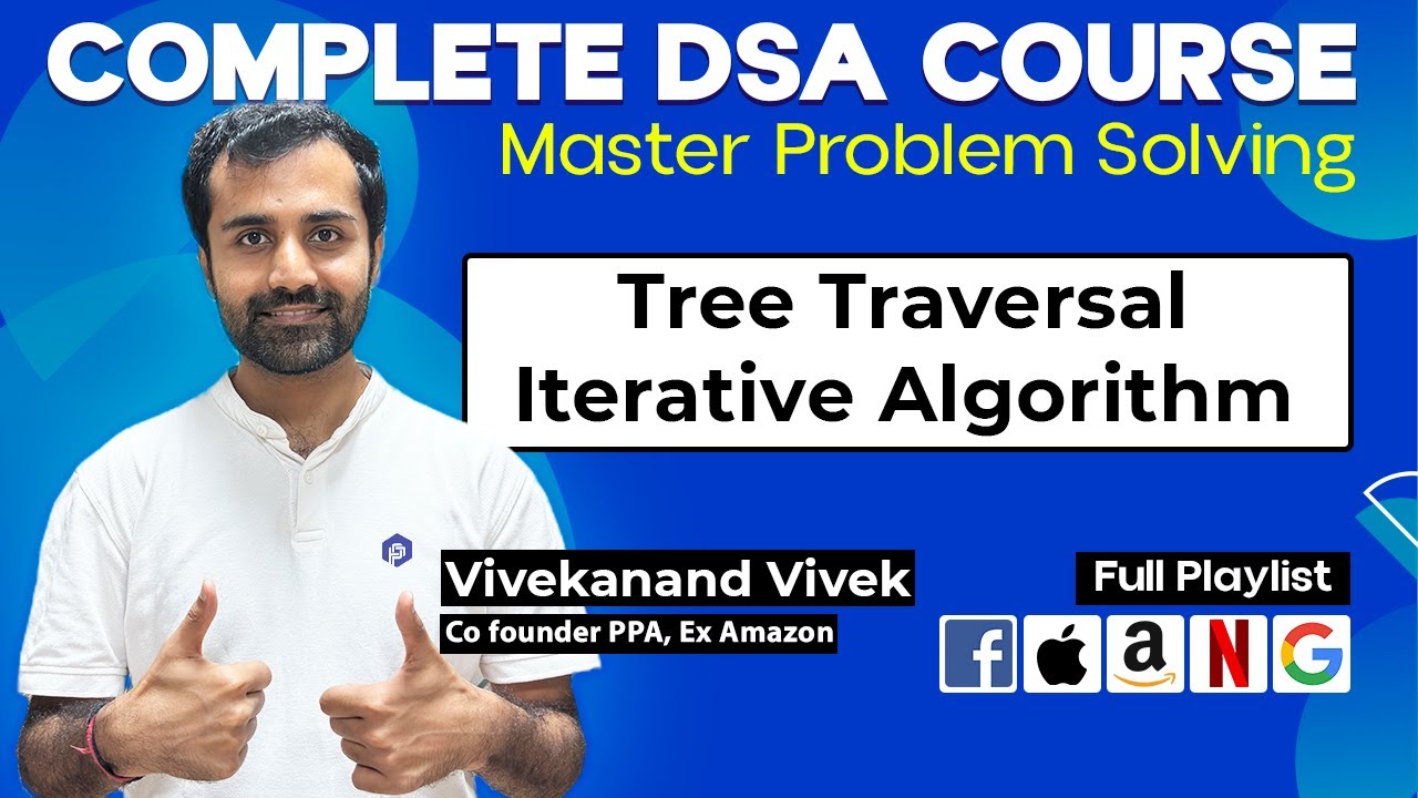 Tree Traversal Iterative Algorithm | Inorder | Preorder | Postorder ...