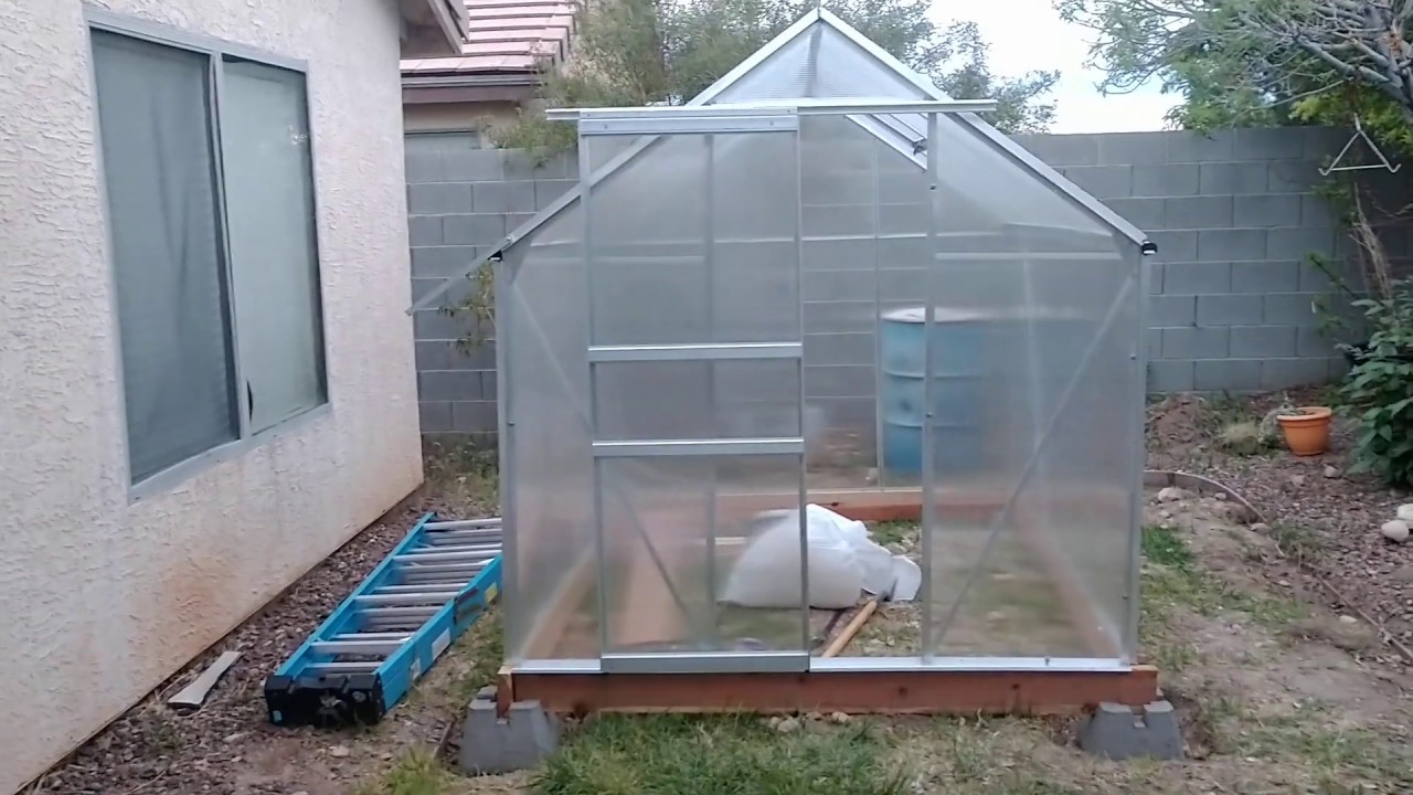 8' x 6' Harbour Freight Greenhouse Part 1 YouTube