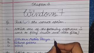 Class-6 | Computer |Chapter -2 Window 7 | Book exercise