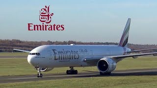 EMIRATES Boeing 777-300ER | Landing + Close-Up Taxi @ Hamburg Airport