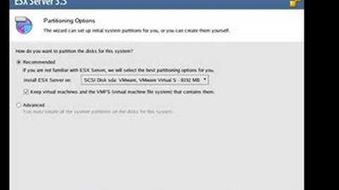 How to install ESX server inside VMWare Workstation