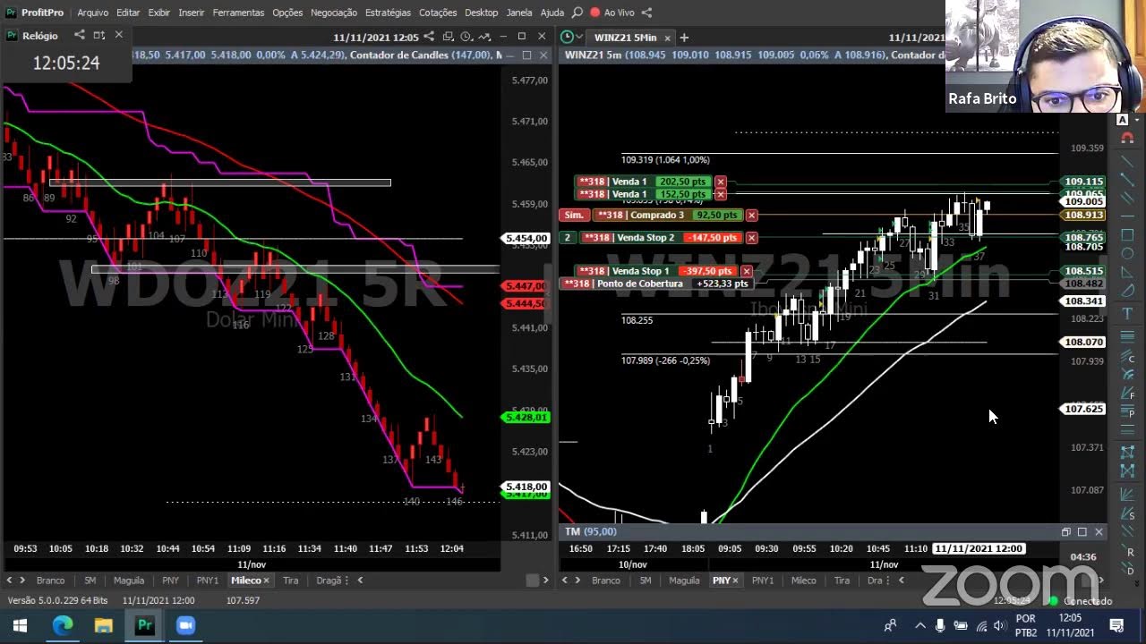 Bolsa de Valores na Prática - Day Trade Ao Vivo com Balla e Brito (11/11)