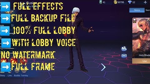 Gusion KOF SKIN SCRIPT 100% FULL LOBBY+LOBBY SOUNDS WITH FRAME AND FULL BACKUP FILE NO REUPLOAD