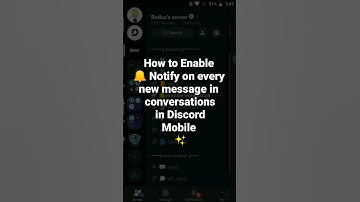How to Enable 🔔 Notify on every new message in conversations in Discord Mobile ✨ #roduz #discord