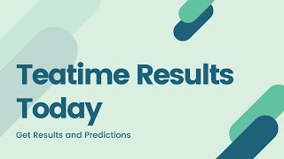 Teatime Results Today 11 November 2020 | Uk49s