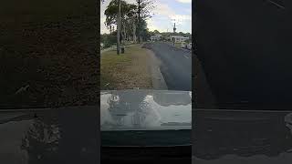 Lightning strikes just feet away from his car!