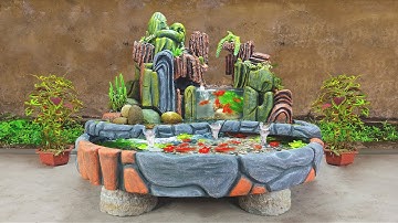 Tuyệt phẩm bể cá thác nước từ xi măng