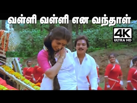 Valli Valli Ena 4k | இசைஞானி இசையமைத்து S.ஜானகியுடன் இணைந்து பாடிய வள்ளி வள்ளி என வந்தாள் பாடல்