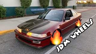 GOT SOME JDM WHEELS FOR MY INTEGRA DA9!!! (WEDSSPORT TC05)