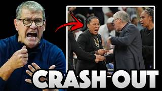 UCONN Coach LOSES IT & Refuses To Shake Hands With Dawn Staley After LOSS in Final 4...