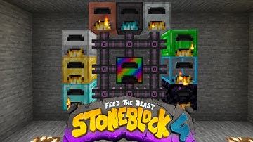 Fluid Cows and Rainbow Furnace Power | Minecraft Stoneblock 4 Ep 14