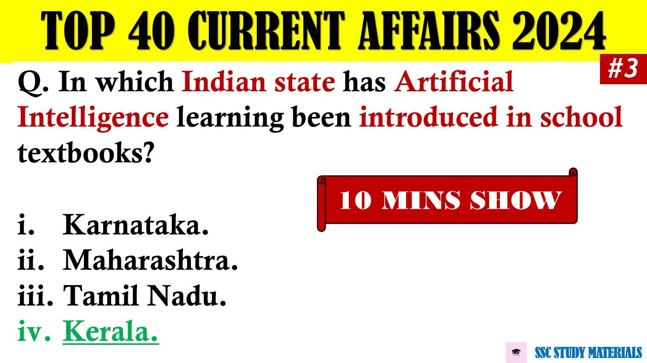 Top 40 Important Current Affairs 2024 | Current Affairs 2024 | Current ...