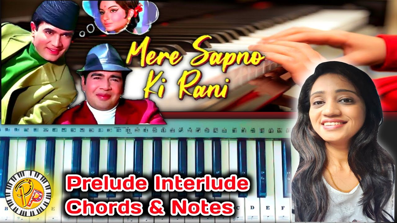 MERE SAPNO KI RANI song piano| easy piano tutorial| prelude interlude| notes&chords| Prachi's Piano