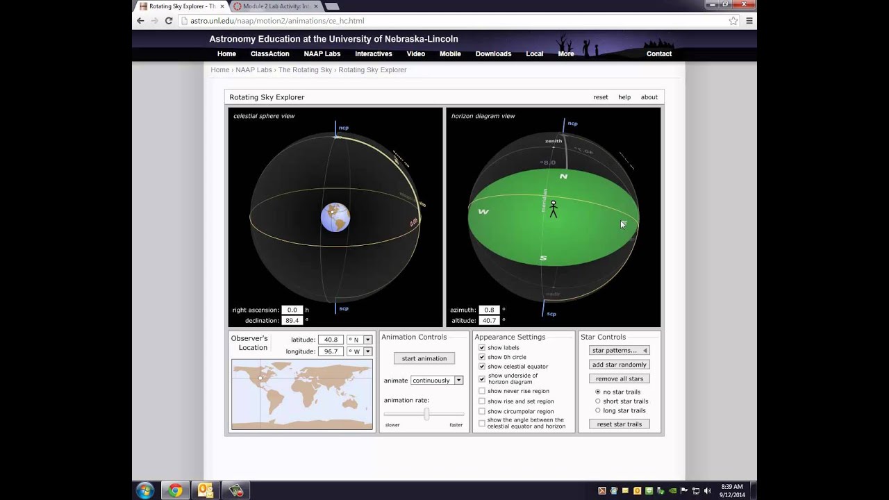 PHY1114 -- Module 1 Lab (NAAP Rotating Sky) Video Tutorial -- pt. 1