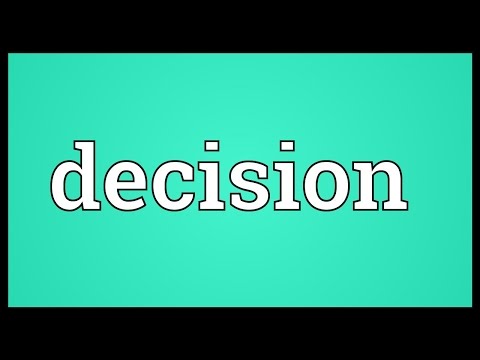 Decision Meaning