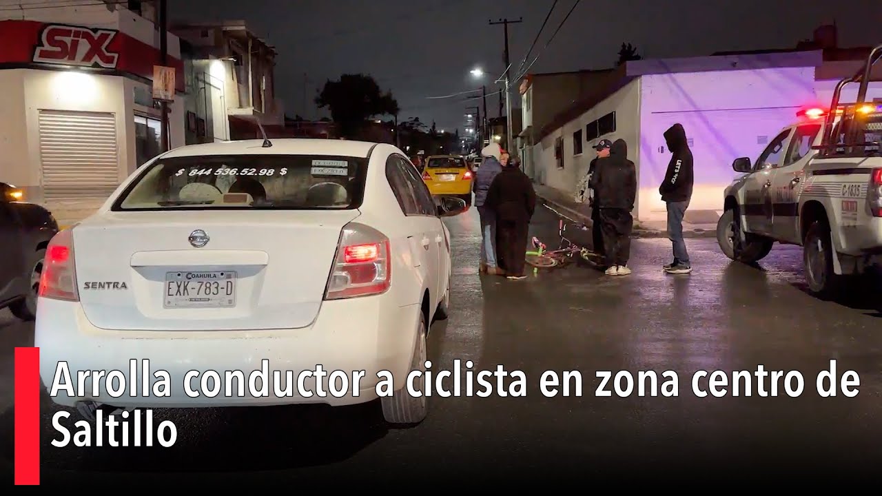 Arrolla conductor a ciclista en zona centro de Saltillo - YouTube