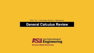 PHY 121 - General Calculus Review