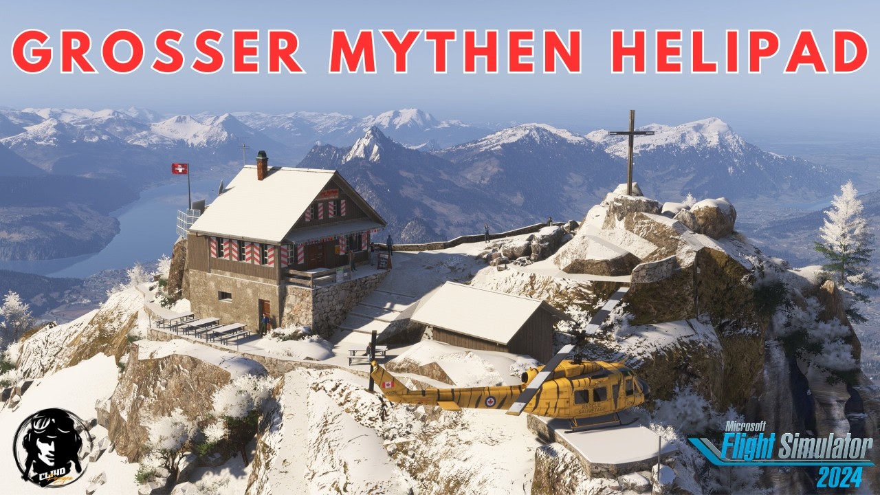 NEW Cli4D Designs Grosser Mythen Helipad MSFS2024 Review Flight in Toag's Hangar UH-1H Huey