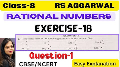 RATIONAL NUMBERS - Chapter 1 - Class 8 Maths - Exercise 1B - Question 1 - RS AGGARWAL -CBSE/NCERT