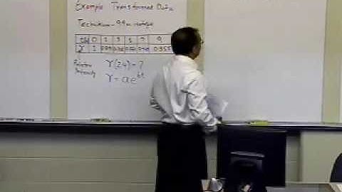 Exponential Model Regression Transformed Data Example Part 1 of 2