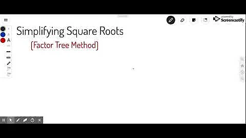 Simplifying square roots (factor tree method)