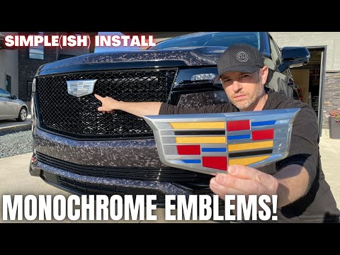 2022 Cadillac Escalade Sport Platinum Monochrome Emblem Install