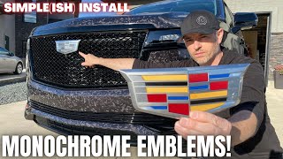 2022 Cadillac Escalade Sport Platinum Monochrome Emblem Install