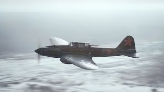 Атака штурмовика ИЛ-2 на немецкую колонну ☭ Attack of an IL-2 attack aircraft on a German column
