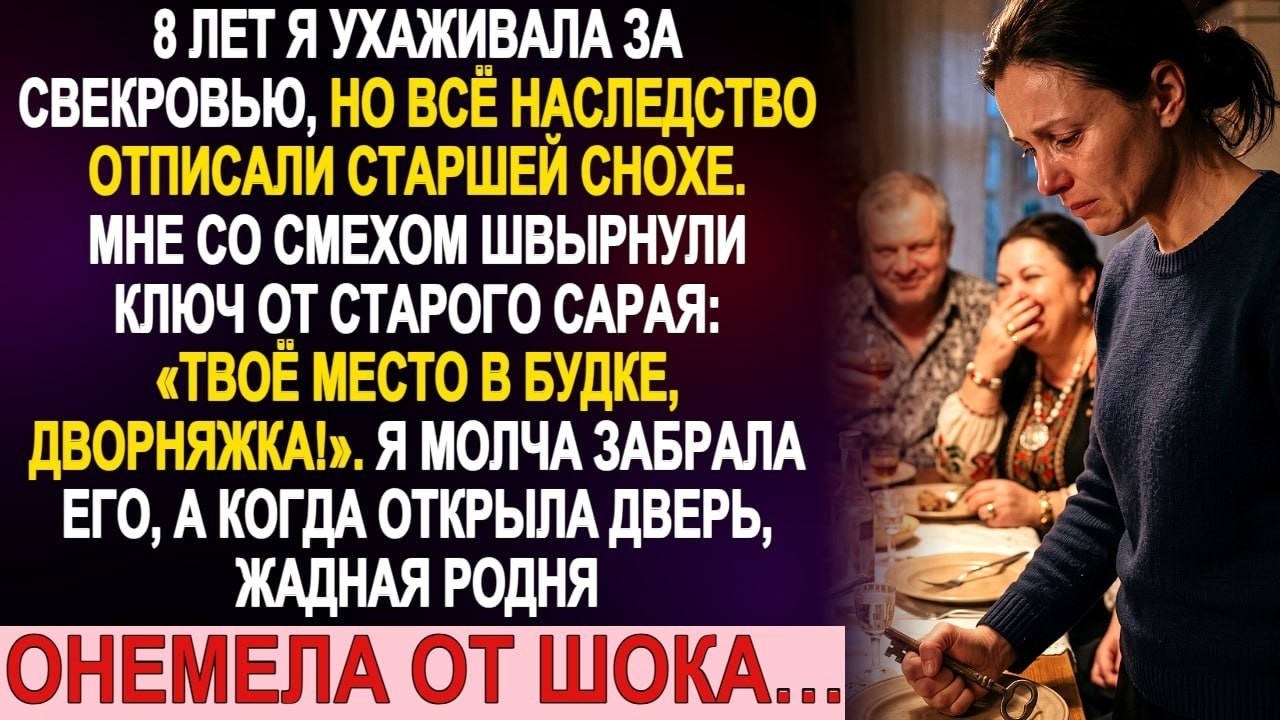 «Твоё место в будке, дворняжка!» Я подняла ключ, отворила сарай , и жадная родня онемела от шока…