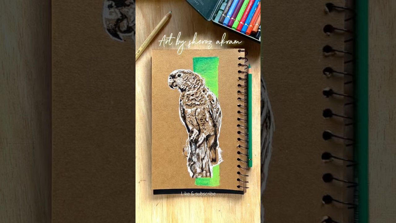 Drawing on brown paper 