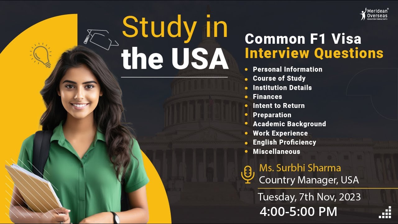YouTube Live | Study In USA | Common F1 VISA Interview Questions 😀 ...