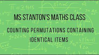 Counting Permutations containing Identical Items