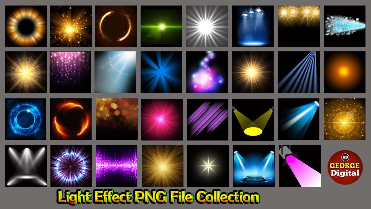 light effect PNG file collection for Photoshop (
