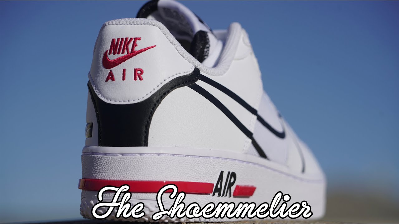 Nike Force 1 React 'White/Black/University Red' • On-Feet Review - YouTube