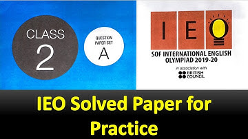 IEO | CLASS - 2 | International English Olympiad | Previous Year Solved Paper | Olympiad Practice
