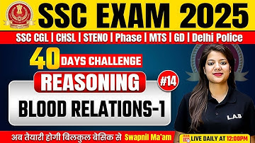 SSC Exams 2025 | Reasoning Classes by Swapnil Mam | Blood Relation Reasoning #14