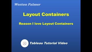 Tableau Tutorial - Reason I love Layout Containers